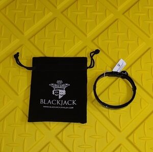 BLACKJACK MENS BRACELET BLACKJACK  BLUE STEEL & SILICONE BRACELET BJB251BL NEW